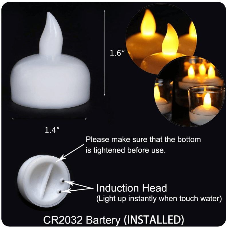 Water Floating Candles [12 Pcs Pack] [ 1 Year Warranty]